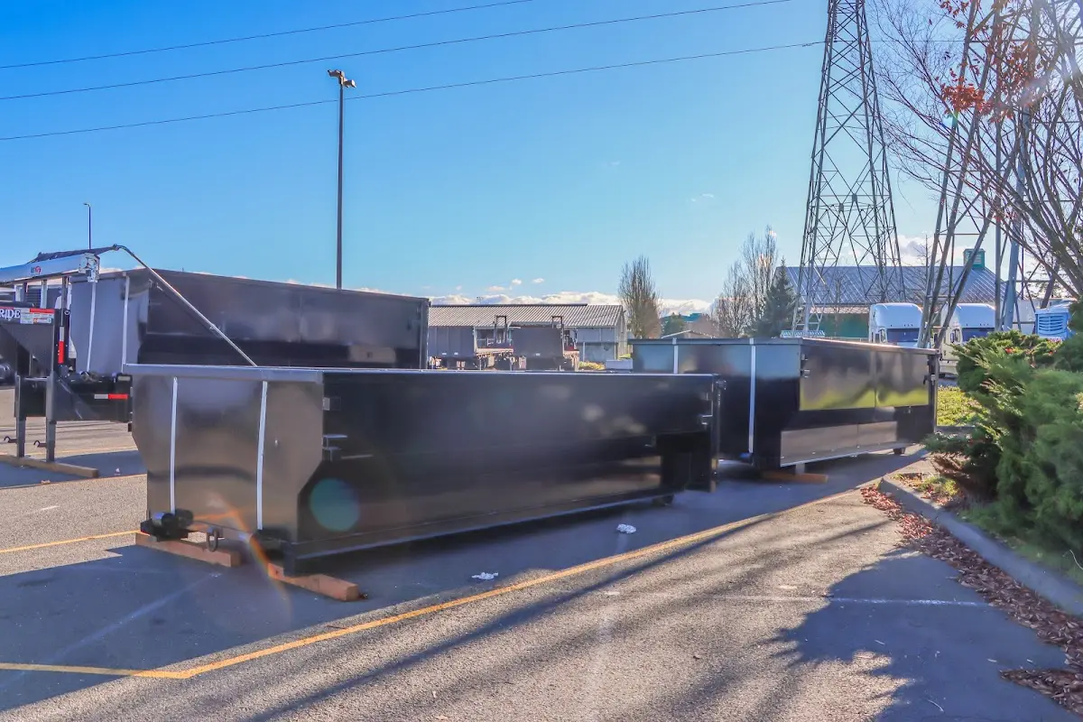 Roll-off dumpster ready for waste disposal at job site for Construction Dumpster Rental in Golden